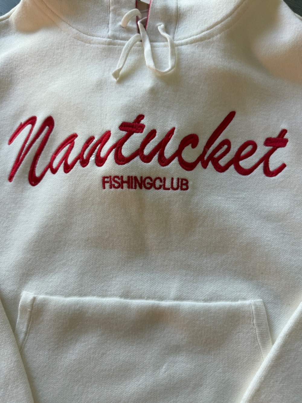 Anthropologie Daily Practice Nantucket Red and White Hoodie Sweater Size S - Picture 3 of 8